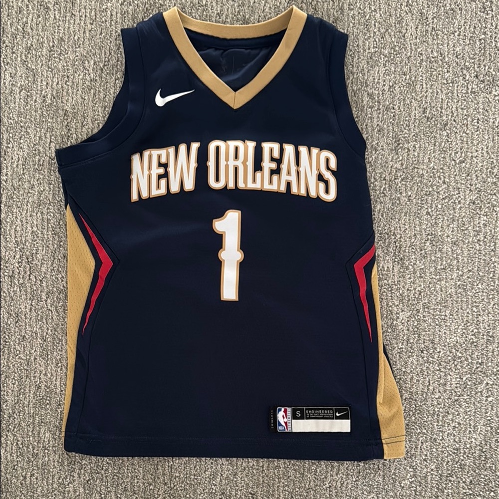 Nike Blue and Gold Authentic Basketball Jersey